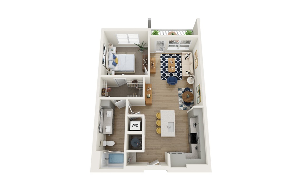 Courage - 1 Bed and 1 Bath 3D Floorplan at Legacy Encore