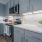 close up of a kitchen counter with stainless steel appliances