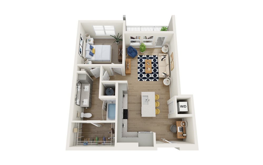 Spirit - 1 Bed and 1 Bath 3D Floorplan at Legacy Encore