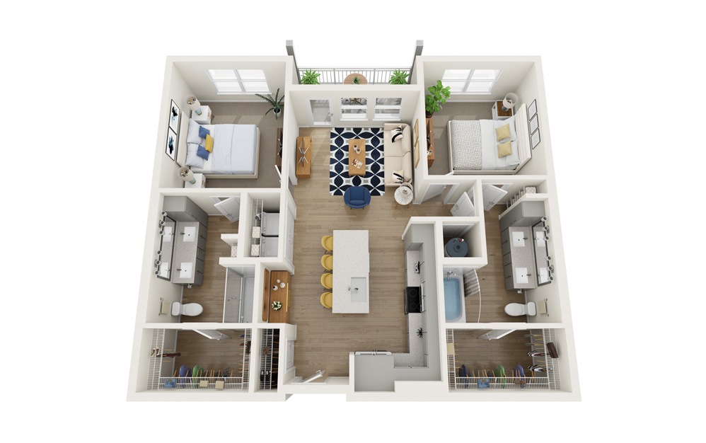 Vigor - 2 Bed and 2 Bath 3D Floorplan at Legacy Encore