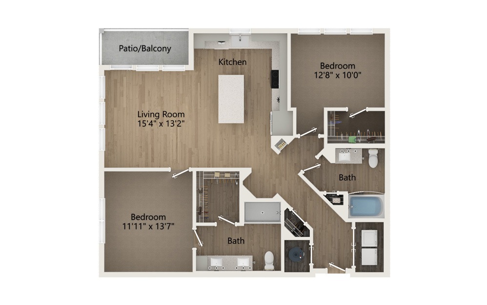 Vision - 2 Bed and 2 Bath 2D Floorplan at Legacy Encore